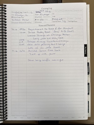 Cruise Log Sample Page