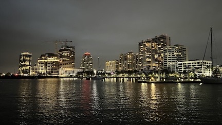 Nighttime from the anchorage at West Palm Beach